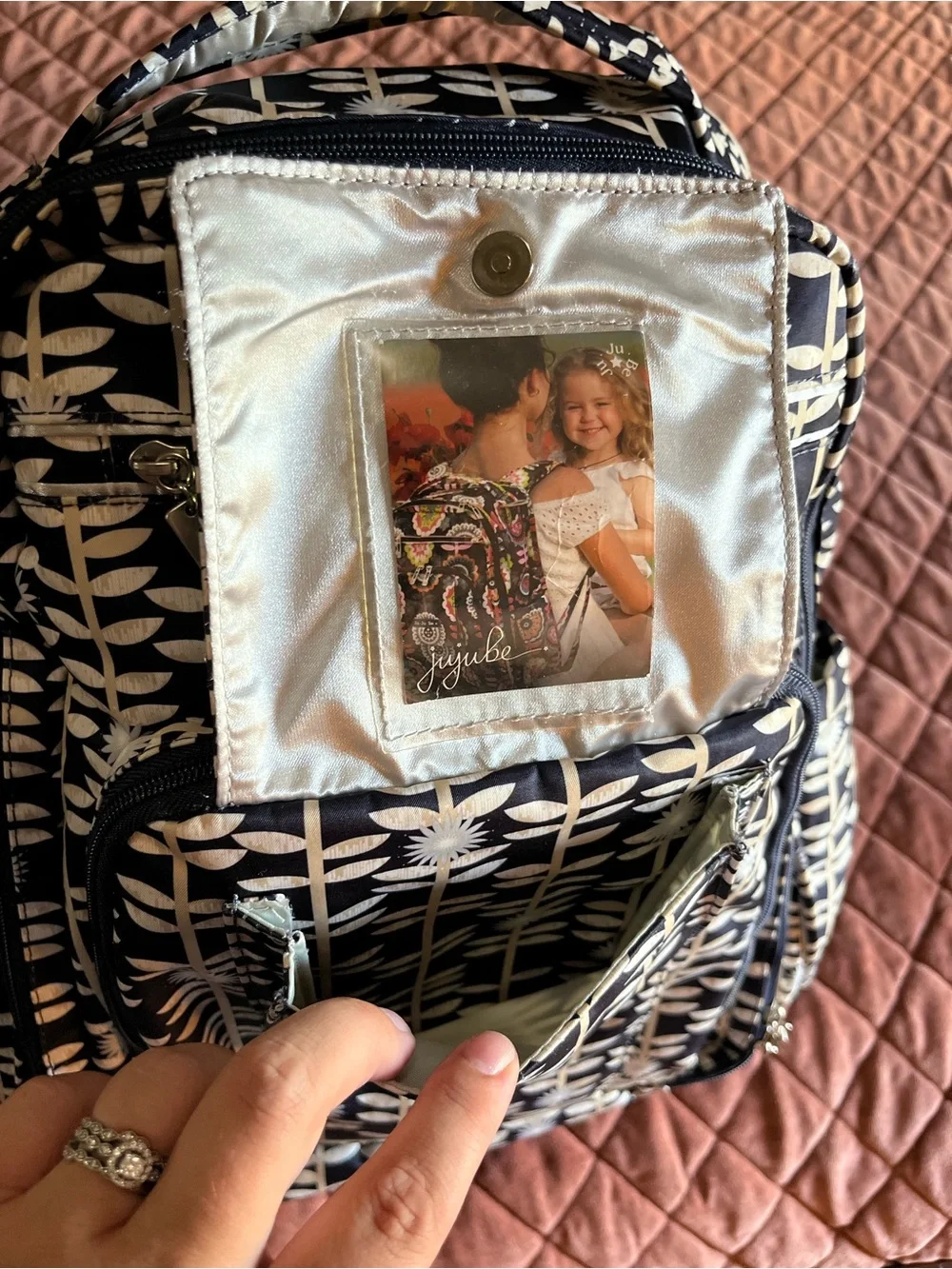 Ju-Ju-Be Be Right Back diaper backpack in the Dandy Lines NEW without tags